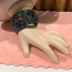 Beautiful Multicolor Wire Beaded Cuff Bracelet